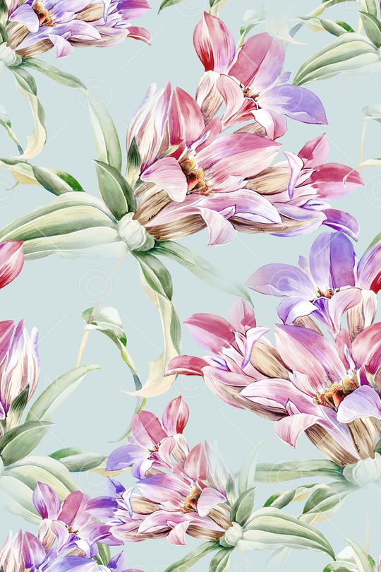 清爽底花卉印花华亿平台图片