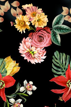 花卉印花华亿平台图片