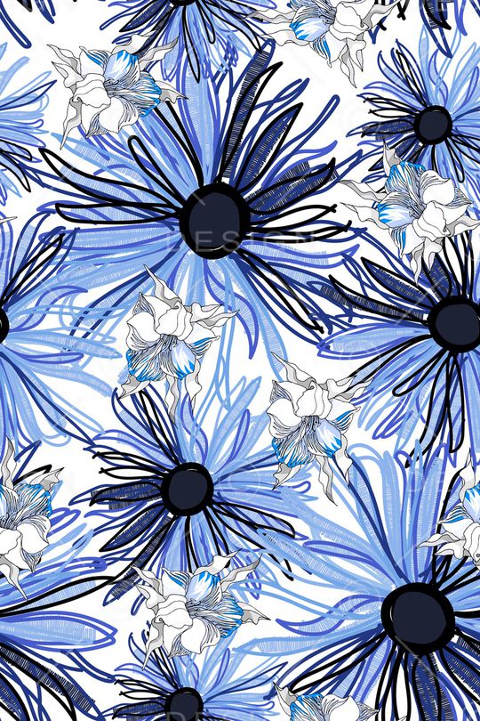 清爽底花卉印花华亿平台图片