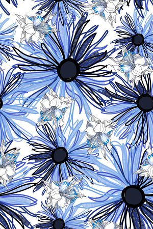 清爽底花卉印花华亿平台图片