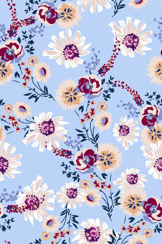 清爽底花卉印花华亿平台图片