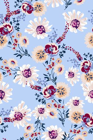 清爽底花卉印花华亿平台图片