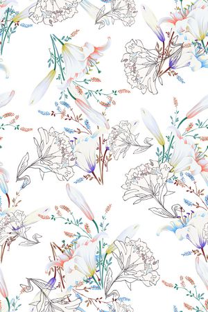 清爽底花卉印花华亿平台图片