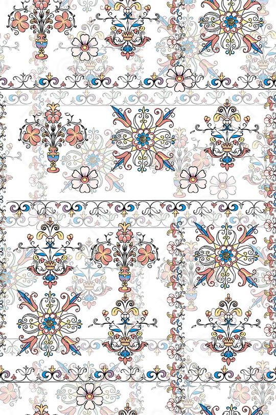 抽象花卉印花华亿平台图片