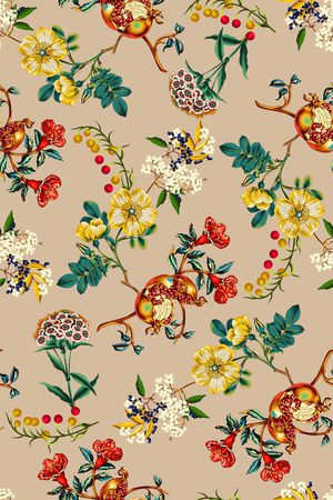 清爽底花卉印花华亿平台图片