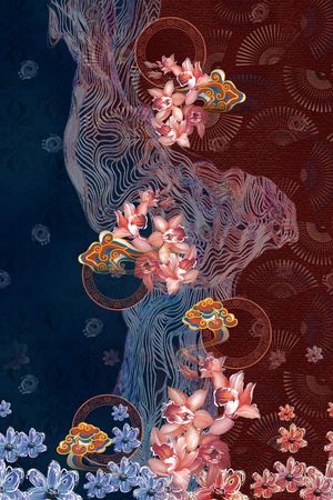 花卉印花华亿平台图片