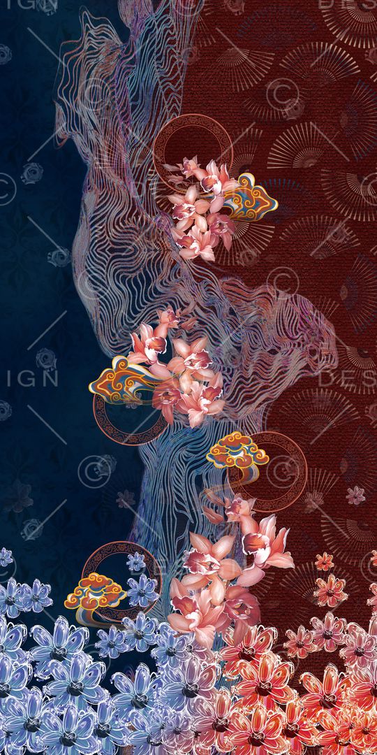 花卉印花华亿平台图片