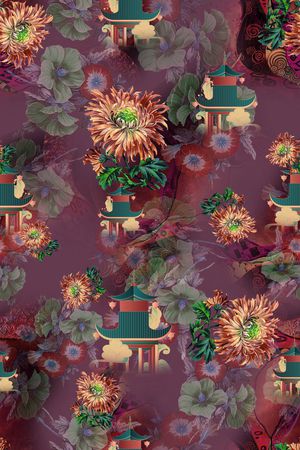 连衣裙印花华亿平台图片