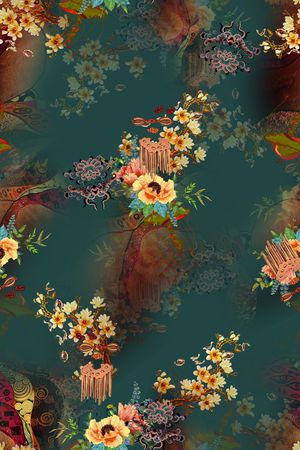 连衣裙印花华亿平台图片