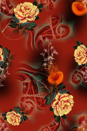 连衣裙印花华亿平台图片