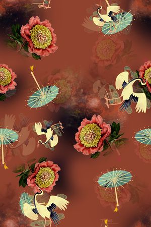 连衣裙印花华亿平台图片