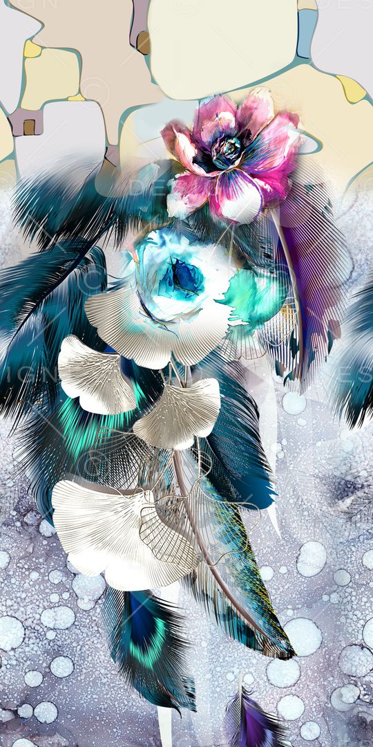 民族花卉印花华亿平台图片