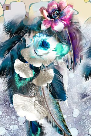 民族花卉印花华亿平台图片