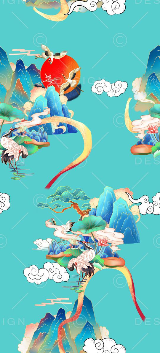 旗袍印花华亿平台图片