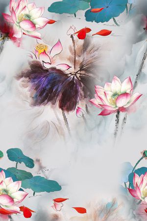 民族花卉印花华亿平台图片