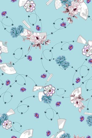 几何花卉印花华亿平台图片