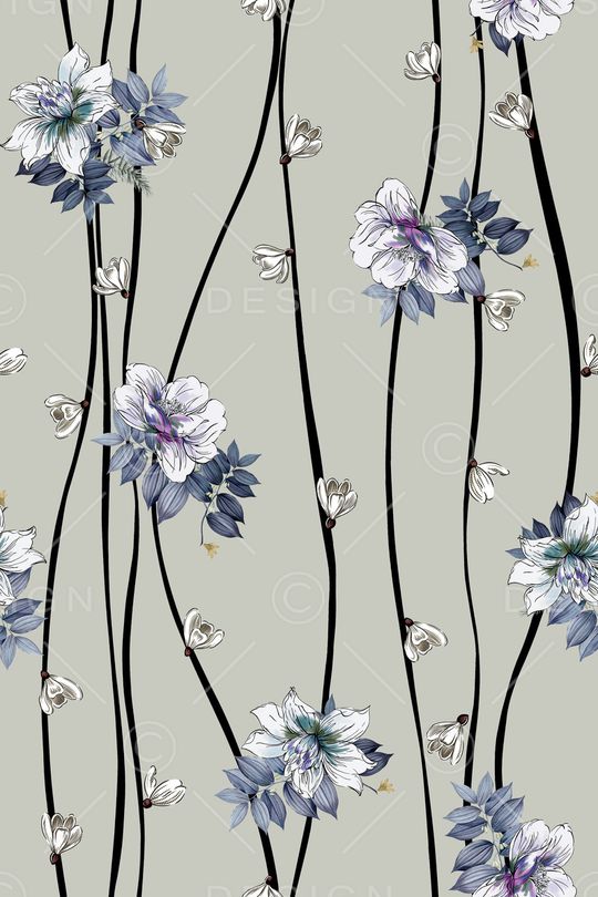 几何花卉印花华亿平台图片