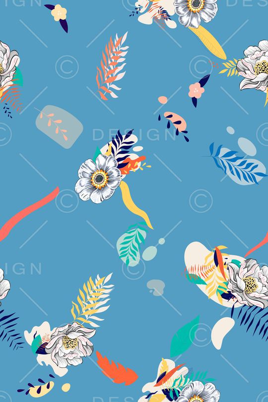 几何花卉印花华亿平台图片