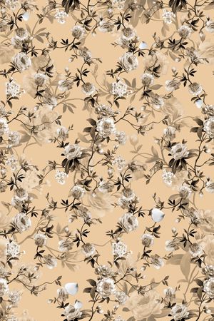 清爽底花卉印花华亿平台图片