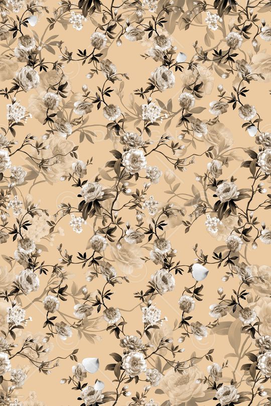 清爽底花卉印花华亿平台图片