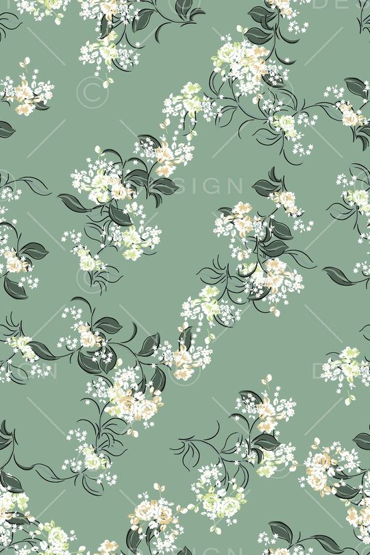 清爽底花卉印花华亿平台图片