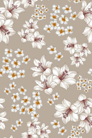 清爽底花卉印花华亿平台图片