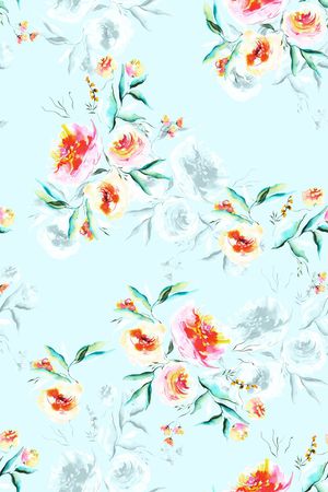 清爽底花卉印花华亿平台图片