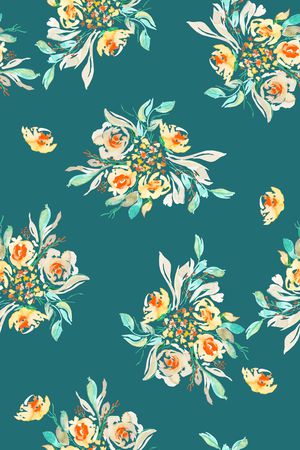 清爽底花卉印花华亿平台图片