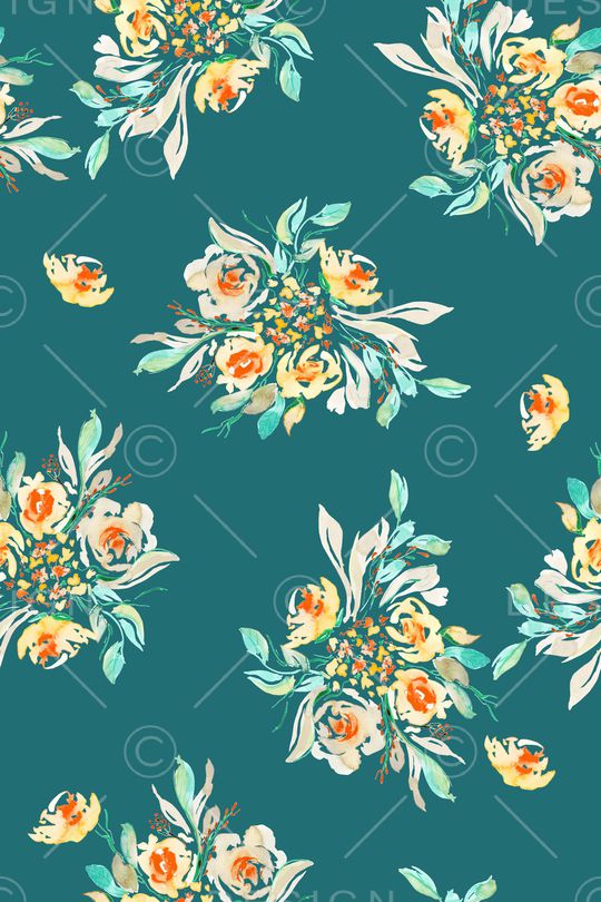 清爽底花卉印花华亿平台图片