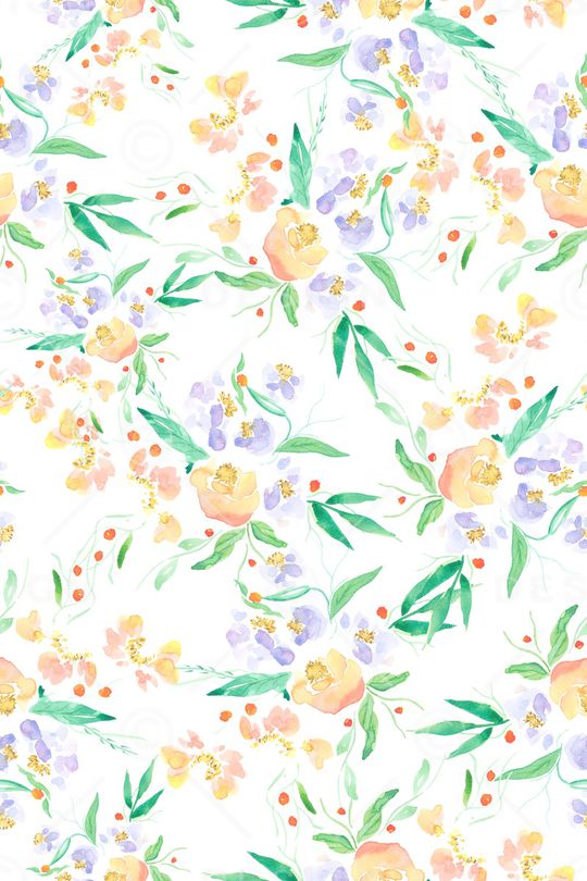 清爽底花卉印花华亿平台图片