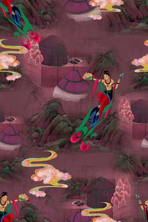 连衣裙印花华亿平台图片