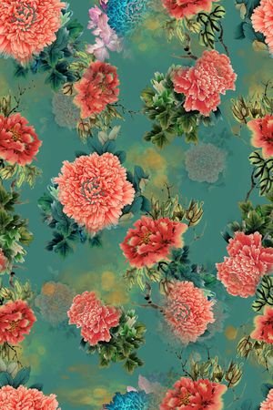 连衣裙印花华亿平台图片