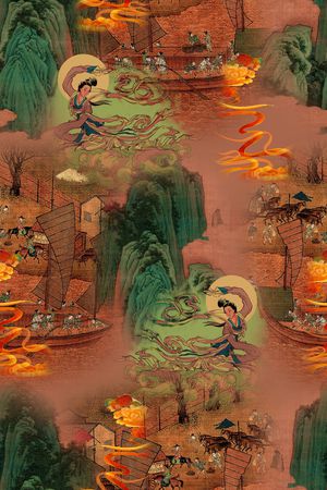 连衣裙印花华亿平台图片