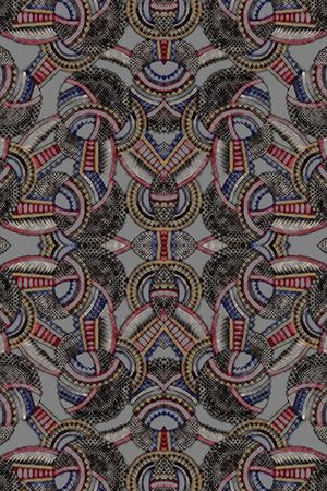 民族花卉印花华亿平台图片