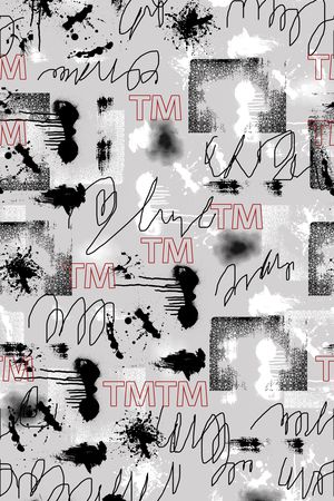 抽象男装印花华亿平台图片