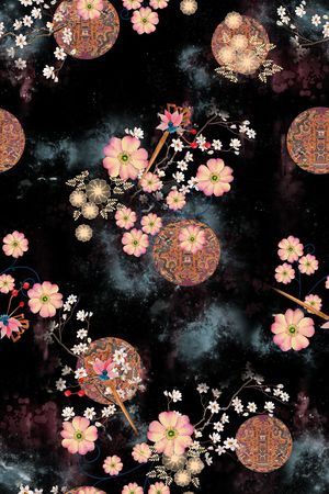 连衣裙印花华亿平台图片