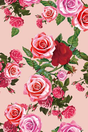 玫瑰花印花华亿平台图片