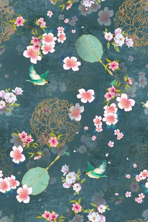 扇子印花华亿平台图片