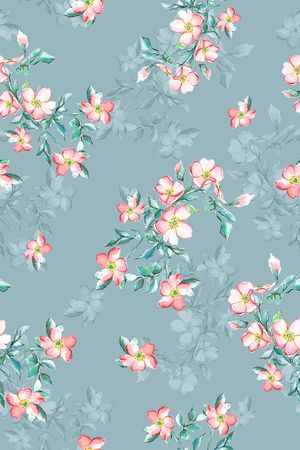 清爽底花卉印花华亿平台图片