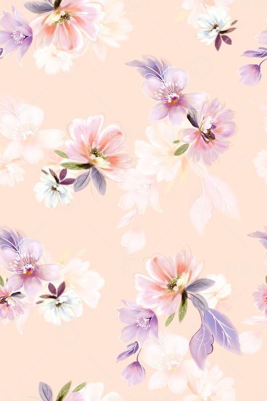 清爽底花卉印花华亿平台图片