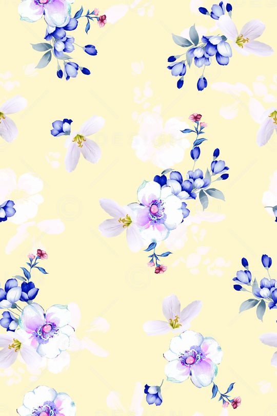 清爽底花卉印花华亿平台图片