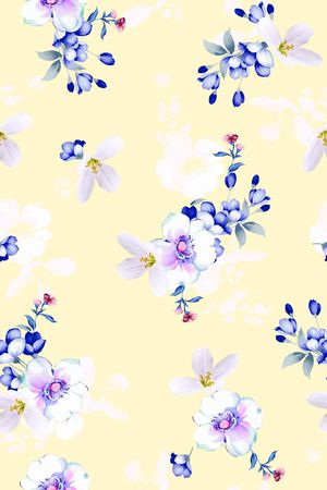 清爽底花卉印花华亿平台图片