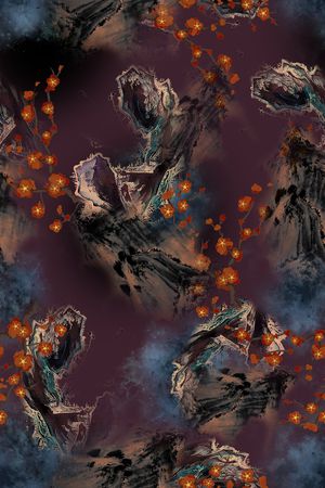 连衣裙印花华亿平台图片