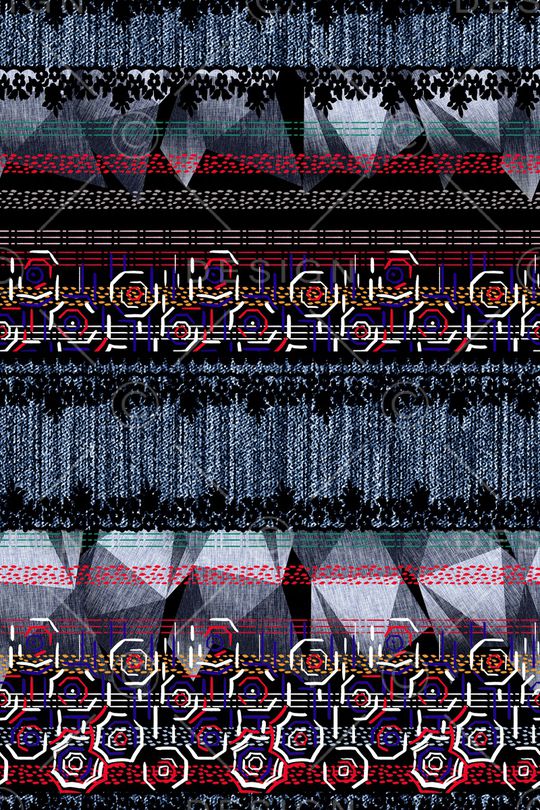 民族花卉印花华亿平台图片