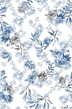 清爽底花卉印花华亿平台图片