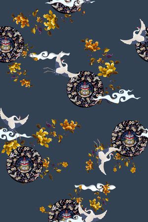 旗袍印花华亿平台图片