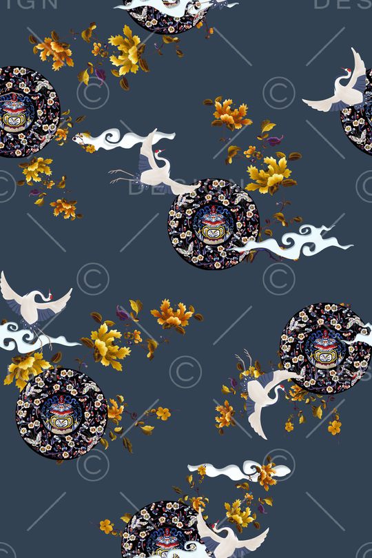 旗袍印花华亿平台图片