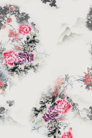 花卉印花华亿平台图片