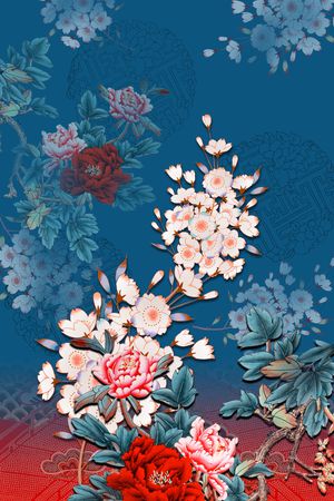 真丝印花华亿平台图片