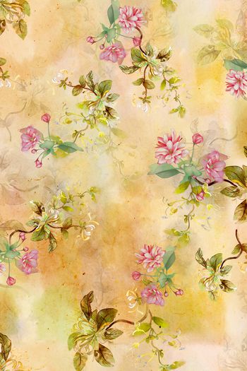 民族花卉印花华亿平台图片